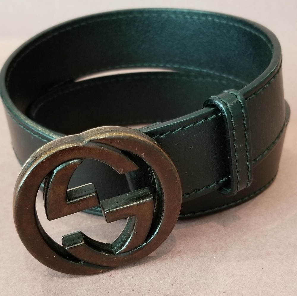Gucci leather belt interlocking GG limited edition